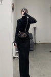 OUDE WAAG Core Velvet New Jet Sleeping skirt OW-23SS-SK05 Black